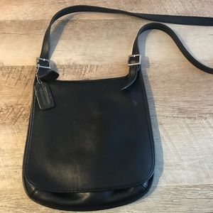 Coach Black Leather Purse with Adjustable Straps